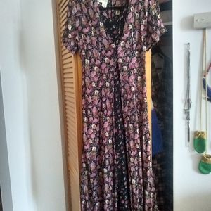 Vintage 90s long summer dress rayon gauze sz 4